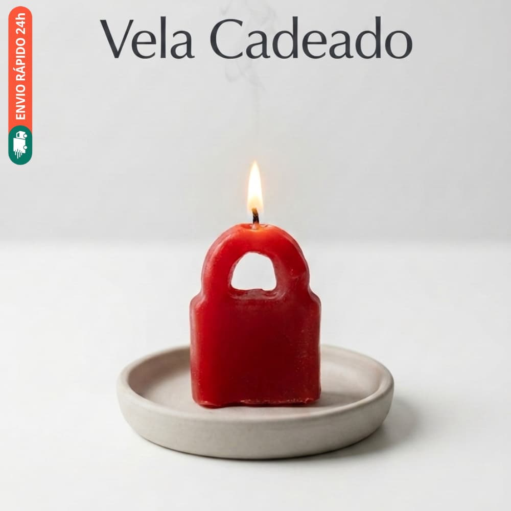 Vela Magia Cadeado  Amor Proteção Prender Vínculo Fechar Abrir Desamarrar