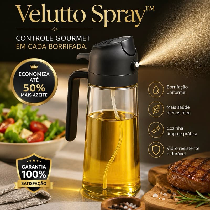 Spray de Azeite 470ml Borrifador Óleo Vinagre Vidro para Air Fryer e Saladas