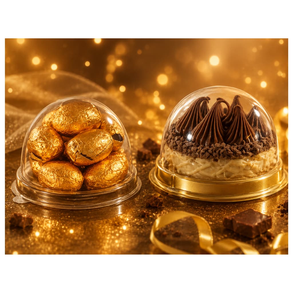100~200 Unidades Mini Cake Box Redonda Cristal Mini Doces - FLIP FESTAS
