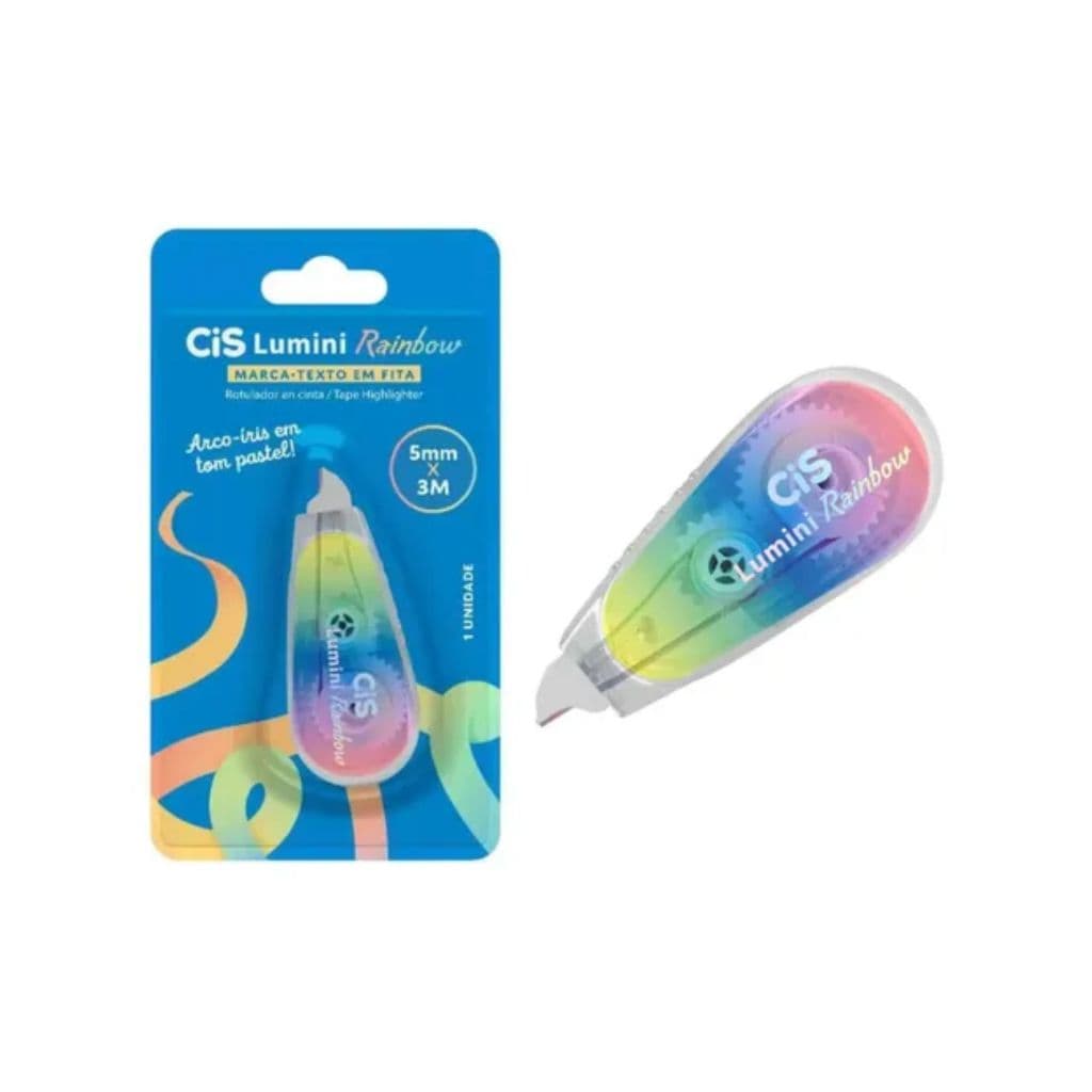 Fita Marca-Texto Colorido Lumini Rainbow 05 mm x 03 m - Cis