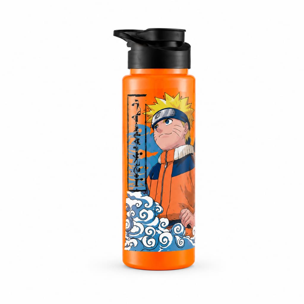 Garrafa De Água Naruto 750ml Infantil Academia Escola Tampa Flip Reutilizável Crianças Adultos Meninos Garrafa