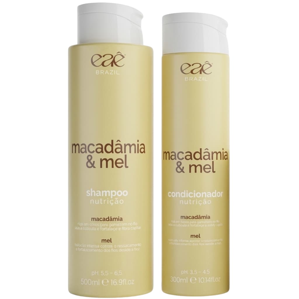 Kit Shampoo e Condicionador Macadâmia e Mel Eaê Brazil