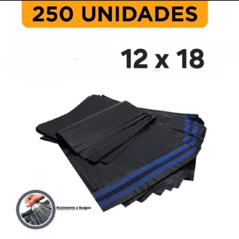 Kit 250 Unidades Envelope de Segurança de Envio Cinza Embalagem 12x18 cm