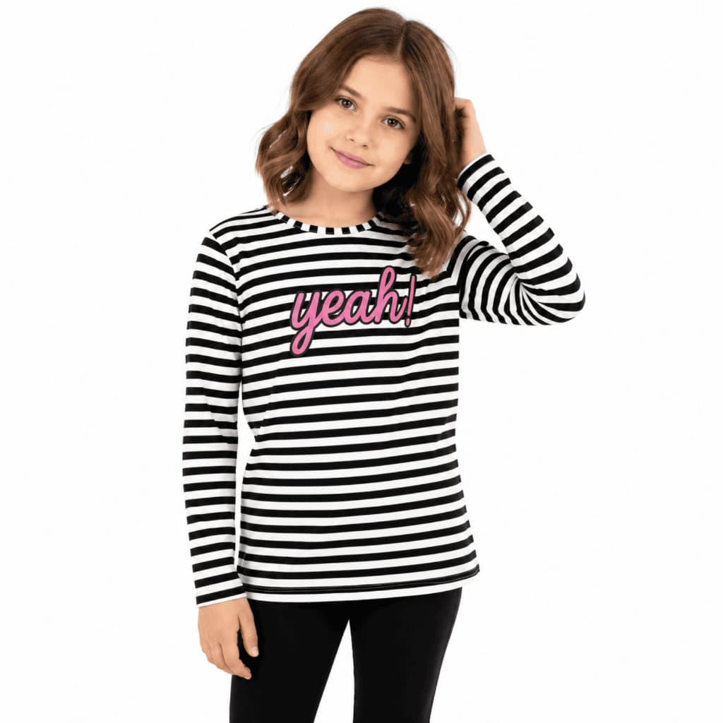 Blusa Infantil Feminina Manga Longa Malwee Listrada Casual Algodão Confortável Menina