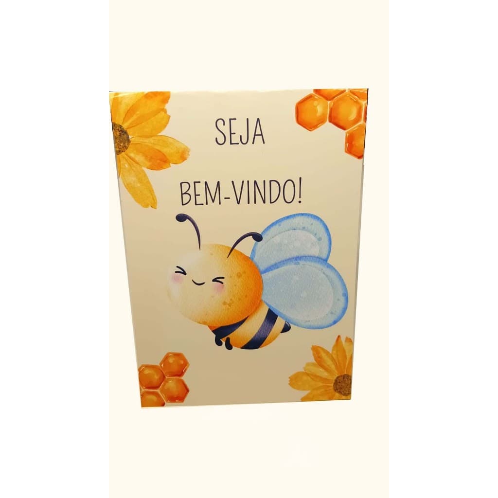 Plaquinha de Agradecimento - Chá de Bebê - Centro de mesa Abelhinha - Plaquinha de Convidados 8,5 cm x 12 cm