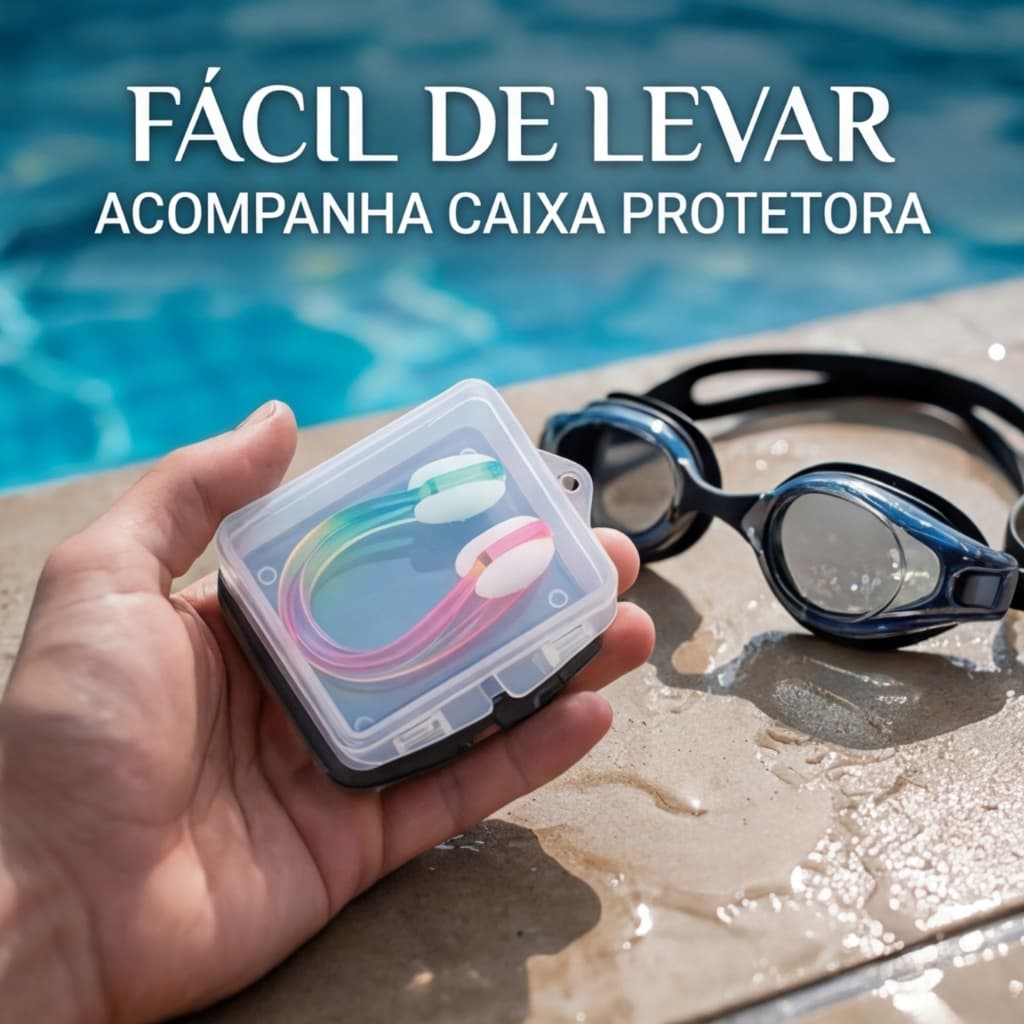 Protetor Nasal Natação Silicone Anti Água Nose Clip Confortável Anti Cloro para Piscina Mergulho Mar e Hidroginástica