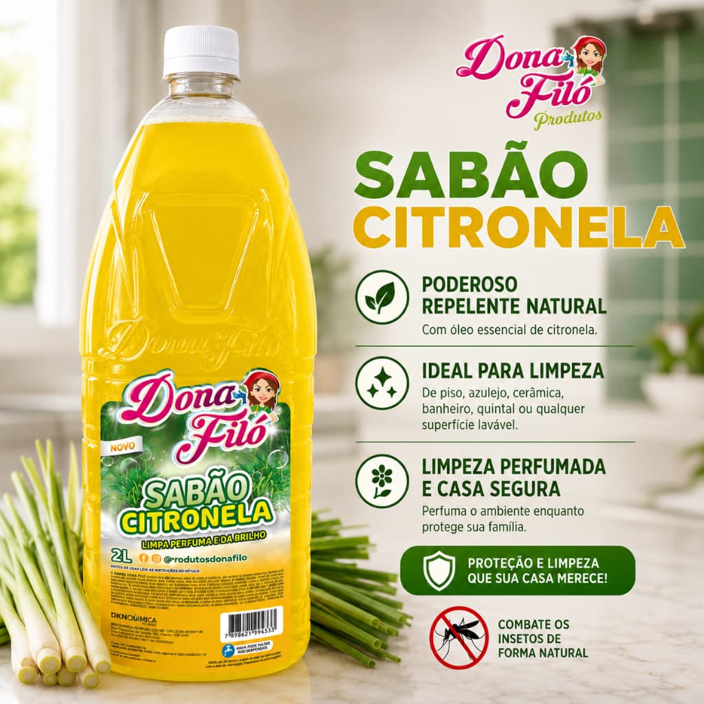 Sabão Citronela Limpa Da Brilho Repletente Perfuma Limpeza