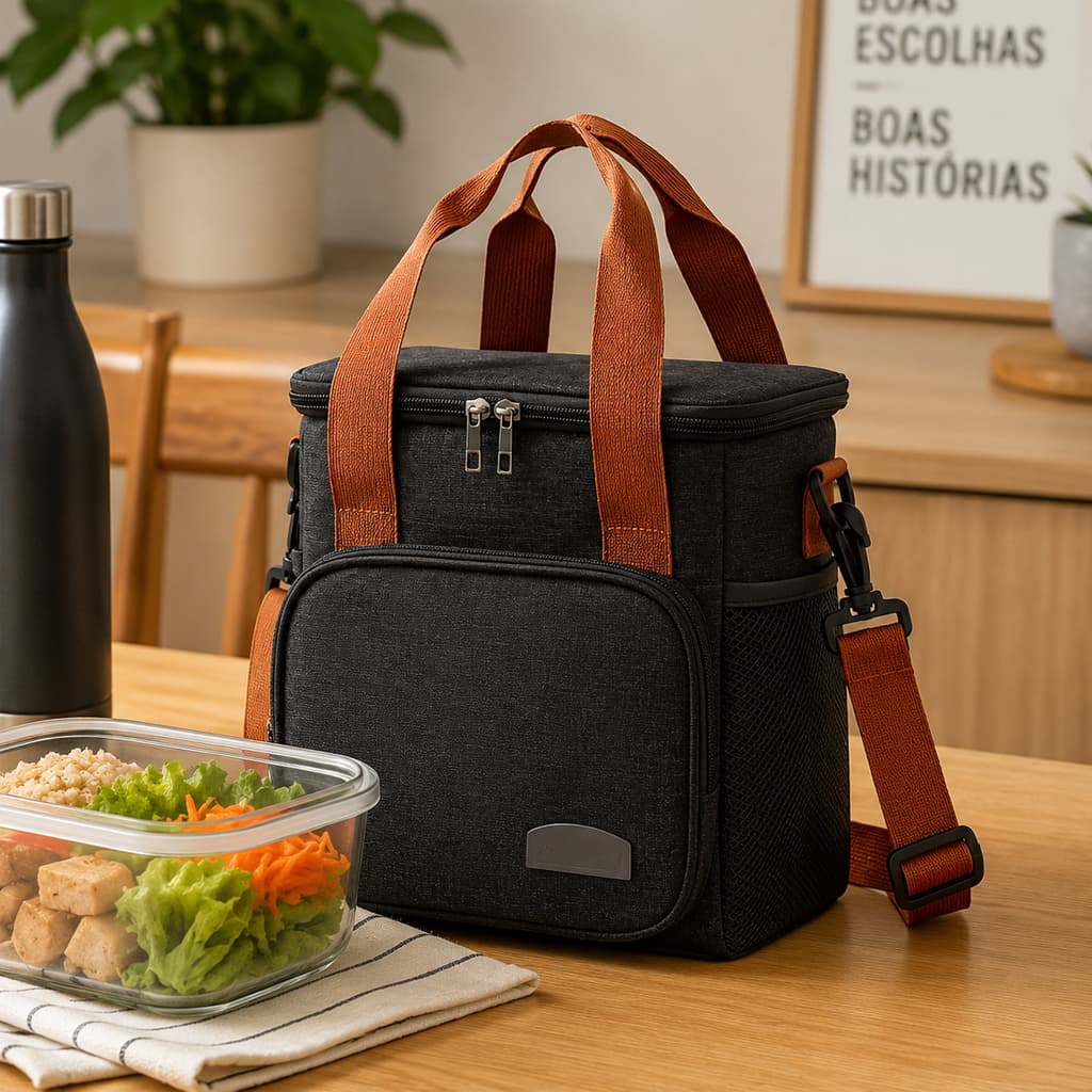Bolsa Térmica Lancheira Alça Transversal Multiuso Moderna Reforçada Fitness Academia Trabalho