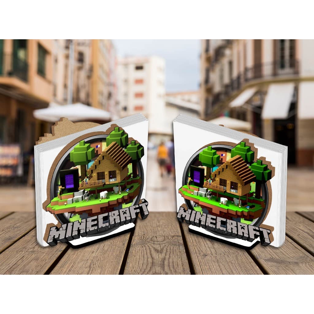 Kit 10 Centro de Mesa Porta Guardanapo Minecraft
