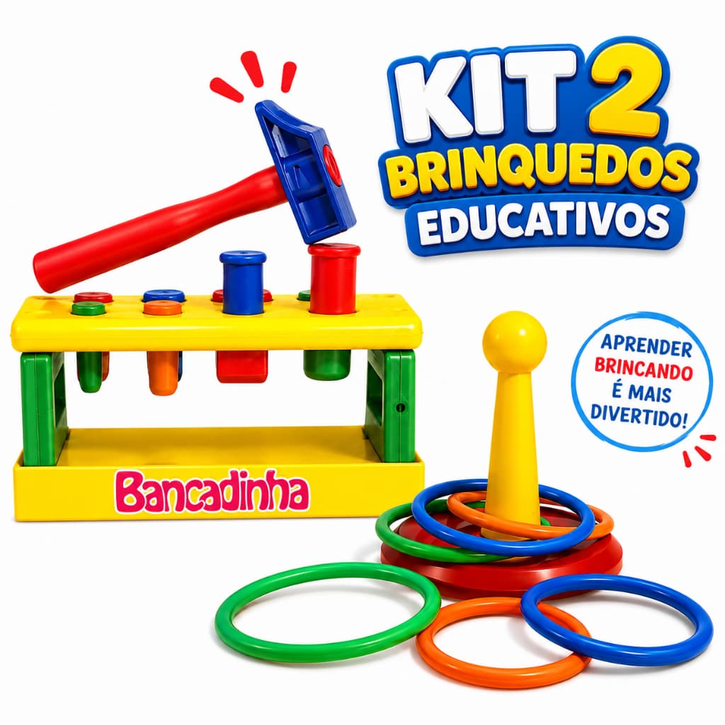 Kit 2 Brinquedos Educativos Para Bebês e Crianças