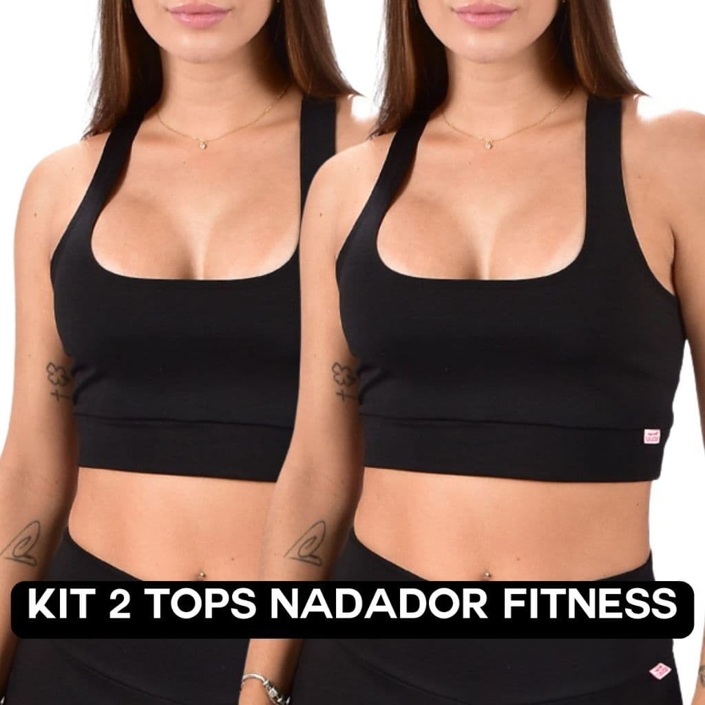 Kit 2 Tops Nadador Suplex Fitness Feminino Academia Sem Bojo Compressão