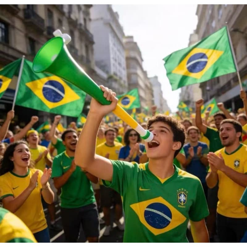 Corneta Marítima Forte Torcida Futebol Copa 2026 Buzina Manual Som Alto