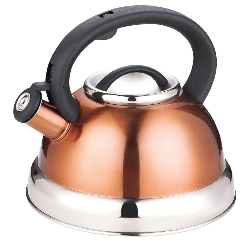 Chaleira Com Apito 3L Inox Premium Crown Fogão Indução Bronze Gourmet 3000ML