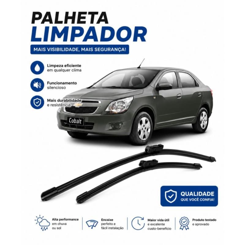 Par de Palheta Limpador de Parabrisa Dianteiro do Chevrolet Colbat 2012 até 2022