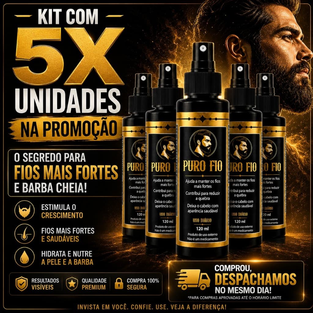 Kit 5x Tônico Capilar Antiqueda Escolha a Variação 120ml Serum de Crescimento Puro Fio Cabelo Barba