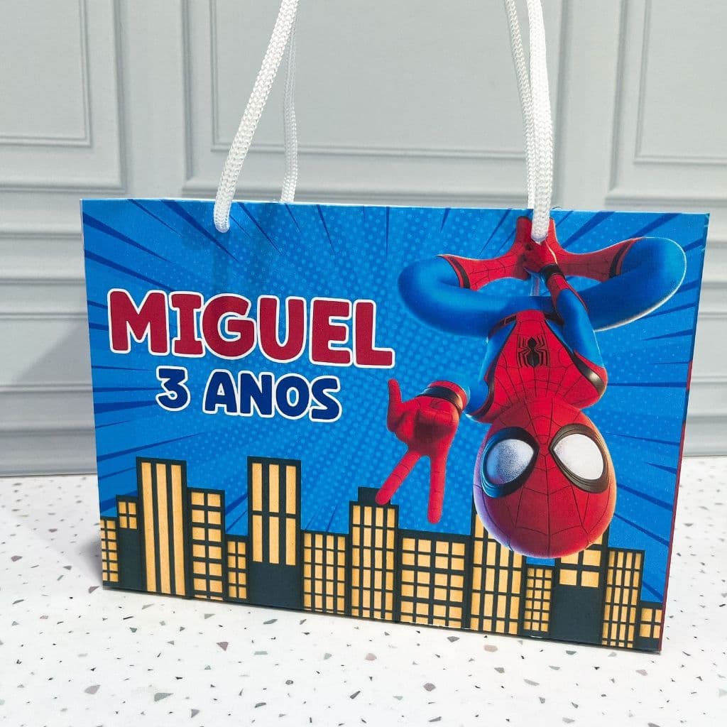 Sacolinha Personalizada- Homem  Aranha - ENVIO RÁPIDO | Sacolinha | Lembrancinha Aniversário PEGUE E MONTE