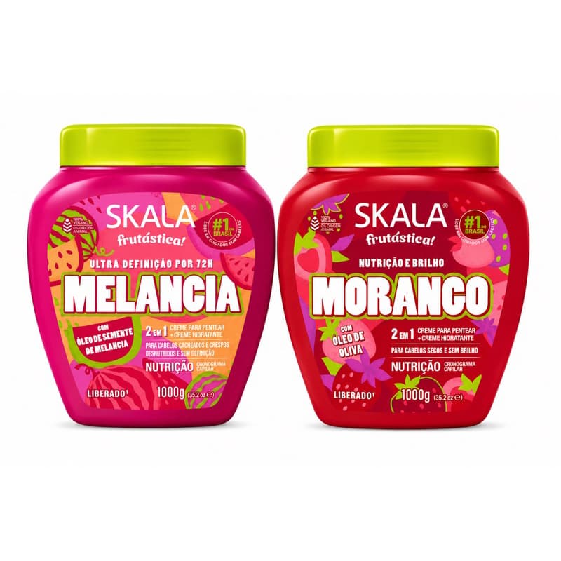 Skala Frutástica Melancia + Morango 2 em 1 – Nutrição, Definição e Brilho 🍉🍓✨