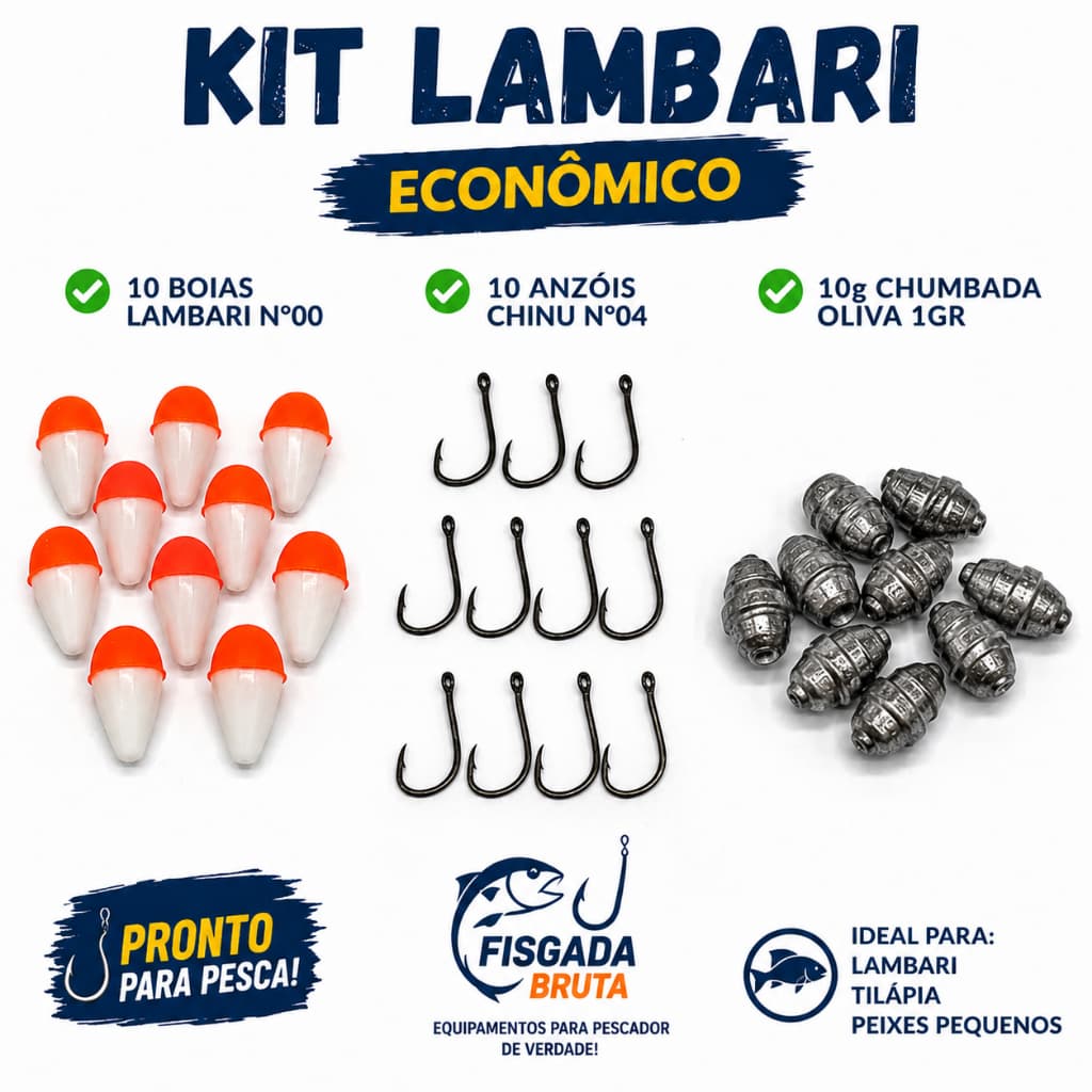 Kit Pesca Lambari Econômico Completo Para Pesca Rio Lago