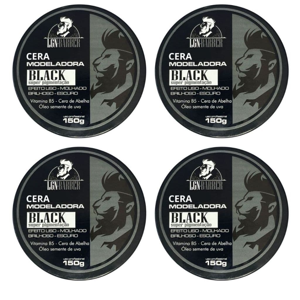 4Un Cera black mega pigmentação modelador capilar p/ pentear 150g - LGN Barber (uso masculino)