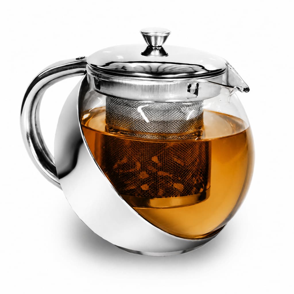 Chaleira de Vidro e Inox Revestida com Infusor Interno para Chá 700ml - KeHome
