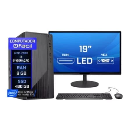 Computador Completo Intel I3 6ª Geração 8gb Ssd 480gb