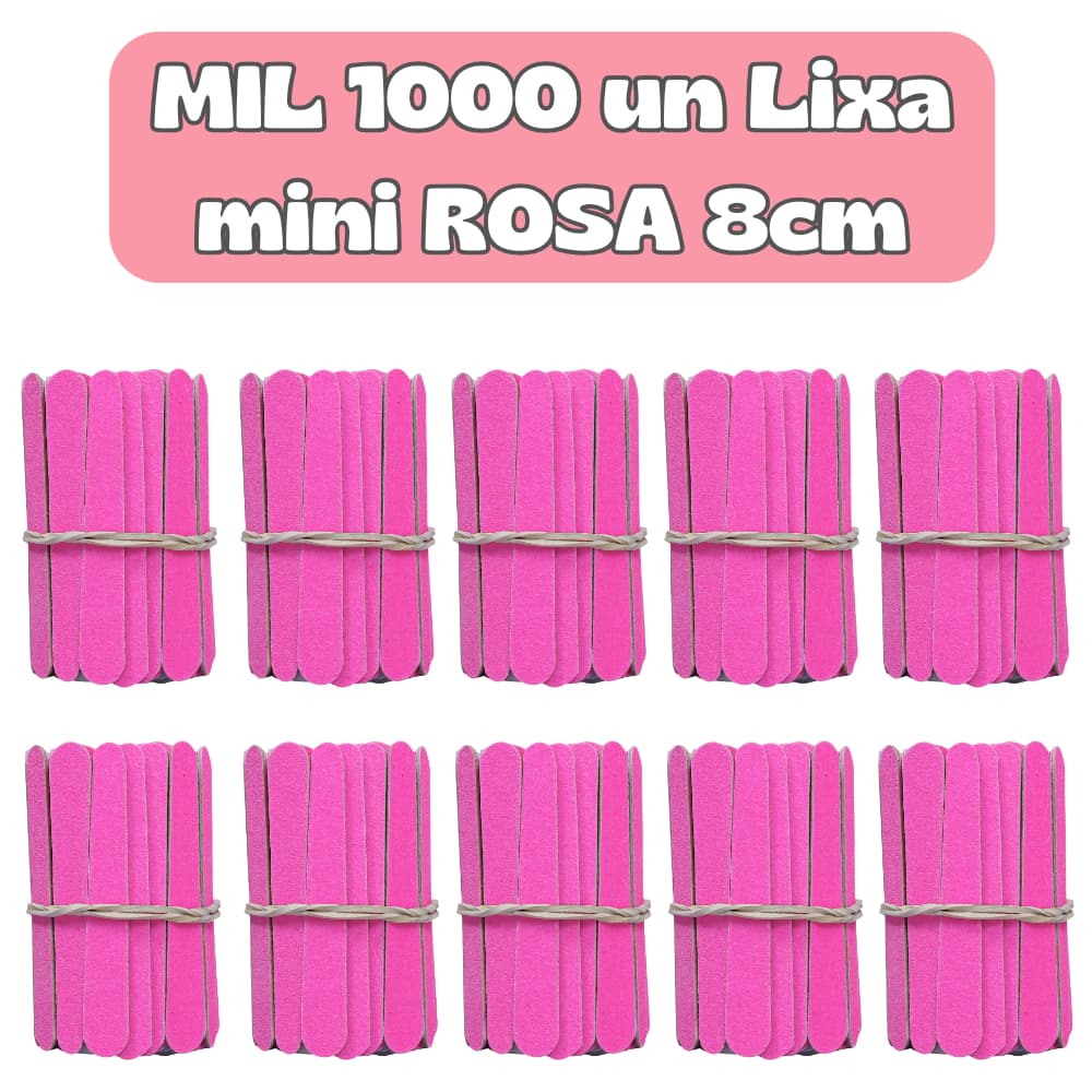 MIL 1000Un Lixa Mini ROSA 8cm Descartável para Manicure Pedicure Estética Salão de Beleza Spá