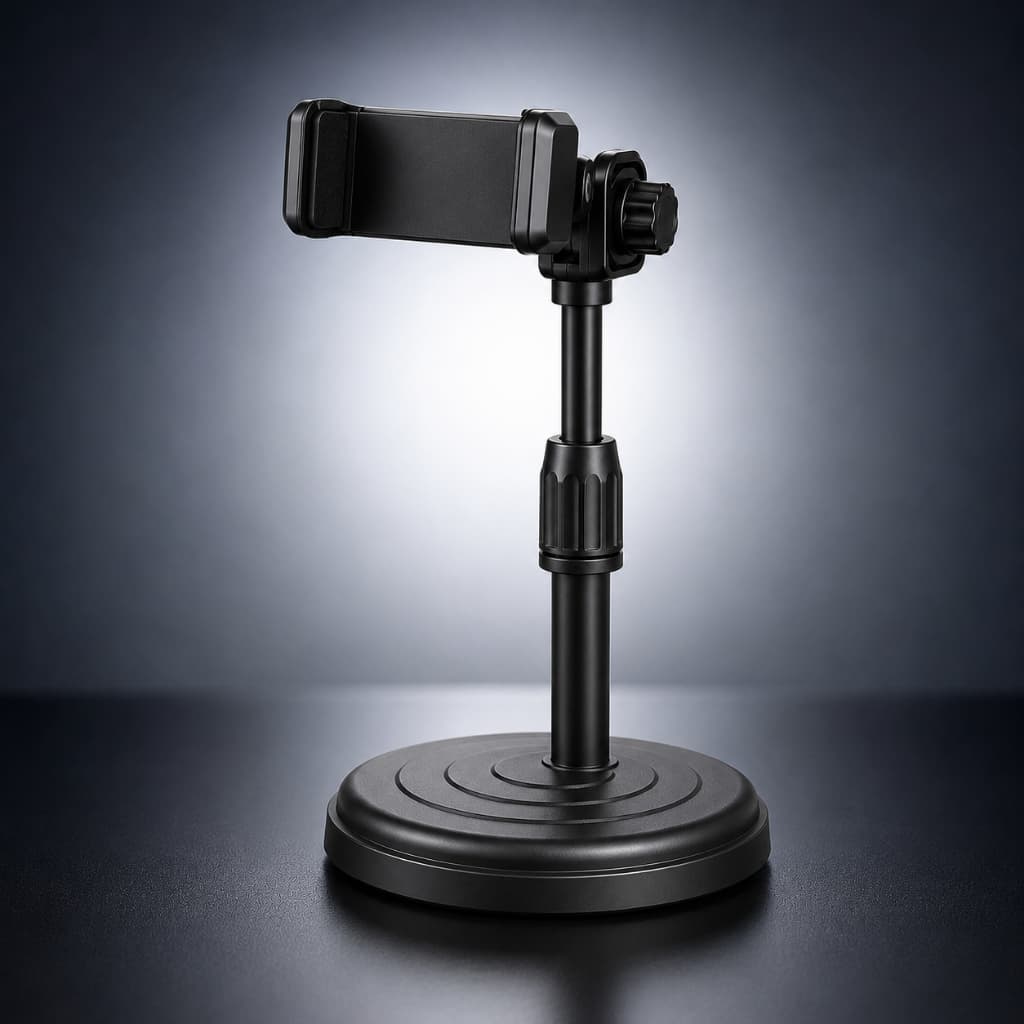 Suporte Celular Ajustável de Mesa com Base Pesada e Rotação 230° Premium X