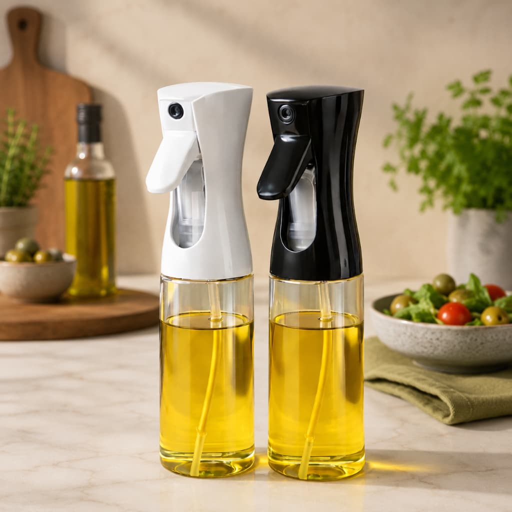Spray Borrifador Azeite 220ml Vidro Pulverizador Óleo Vinagre Para Cozinha Air Fryer Kit 1 ou 2