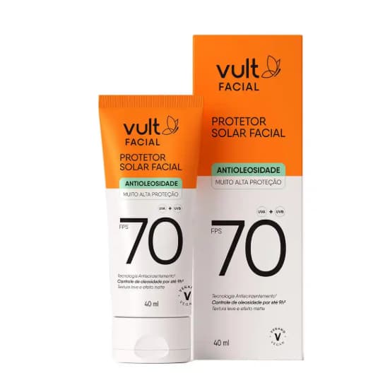 Protetor Solar Vult Facial Antioleosidade FPS 70 40ml