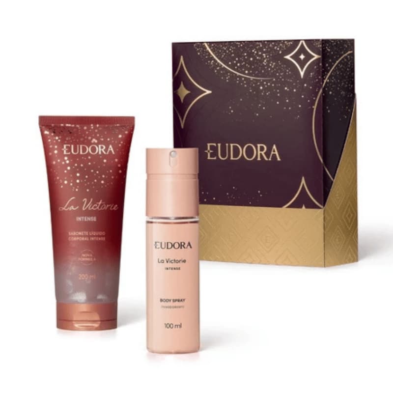 Kit Eudora La Victorie Intense Body Spray 100ml + Sabonete Líquido 200ml Original