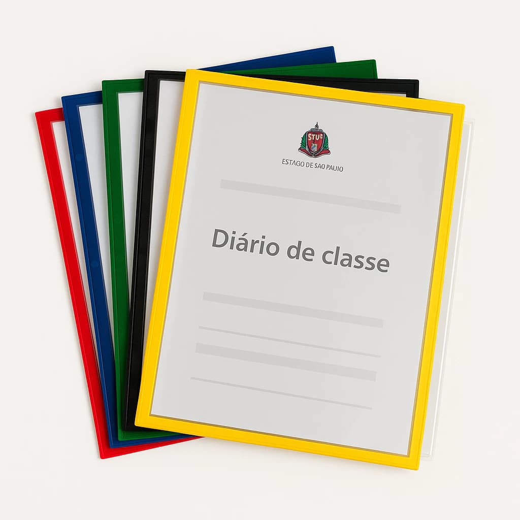Capa Protetora Acetato Diário de Classe Cores Goodie Kit com 5 Unidades