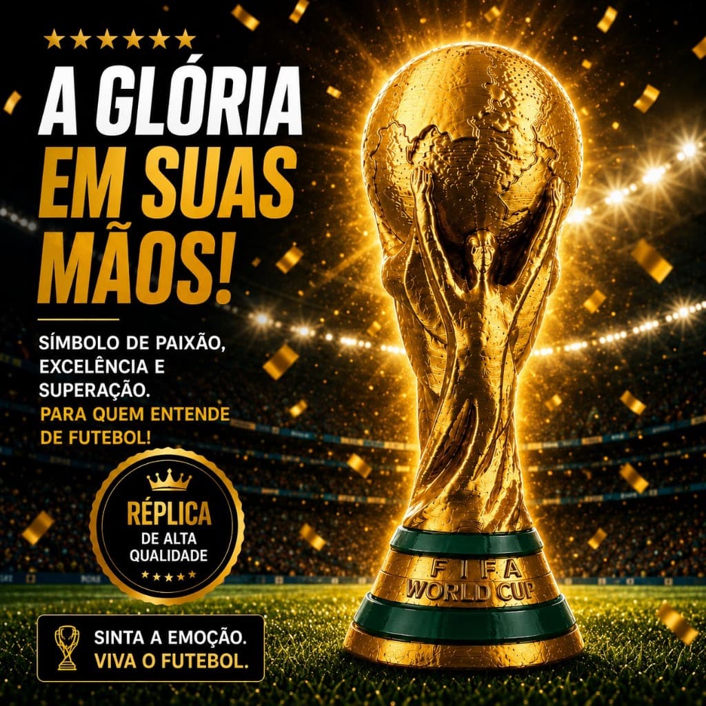 Taça Copa Do Mundo Fifa 3d Em Detalhes Decoração Futebol Hexa