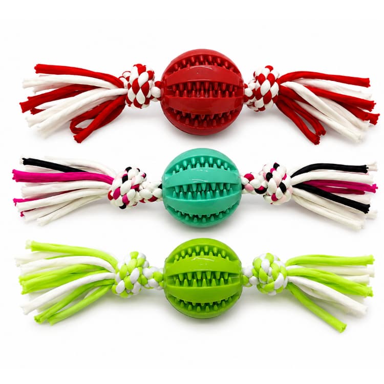Brinquedo Bola Limpa Dente Resistente Com Corda De Mastigar Morder Para Cão Pet Puxar Mordedor Cachorro 1un