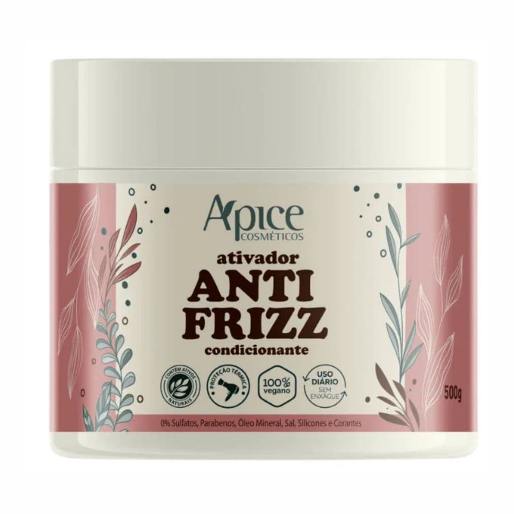 Máscara Ativador ANTI FRIZZ 500g Ação Condicionante  No Poo / Low Poo
