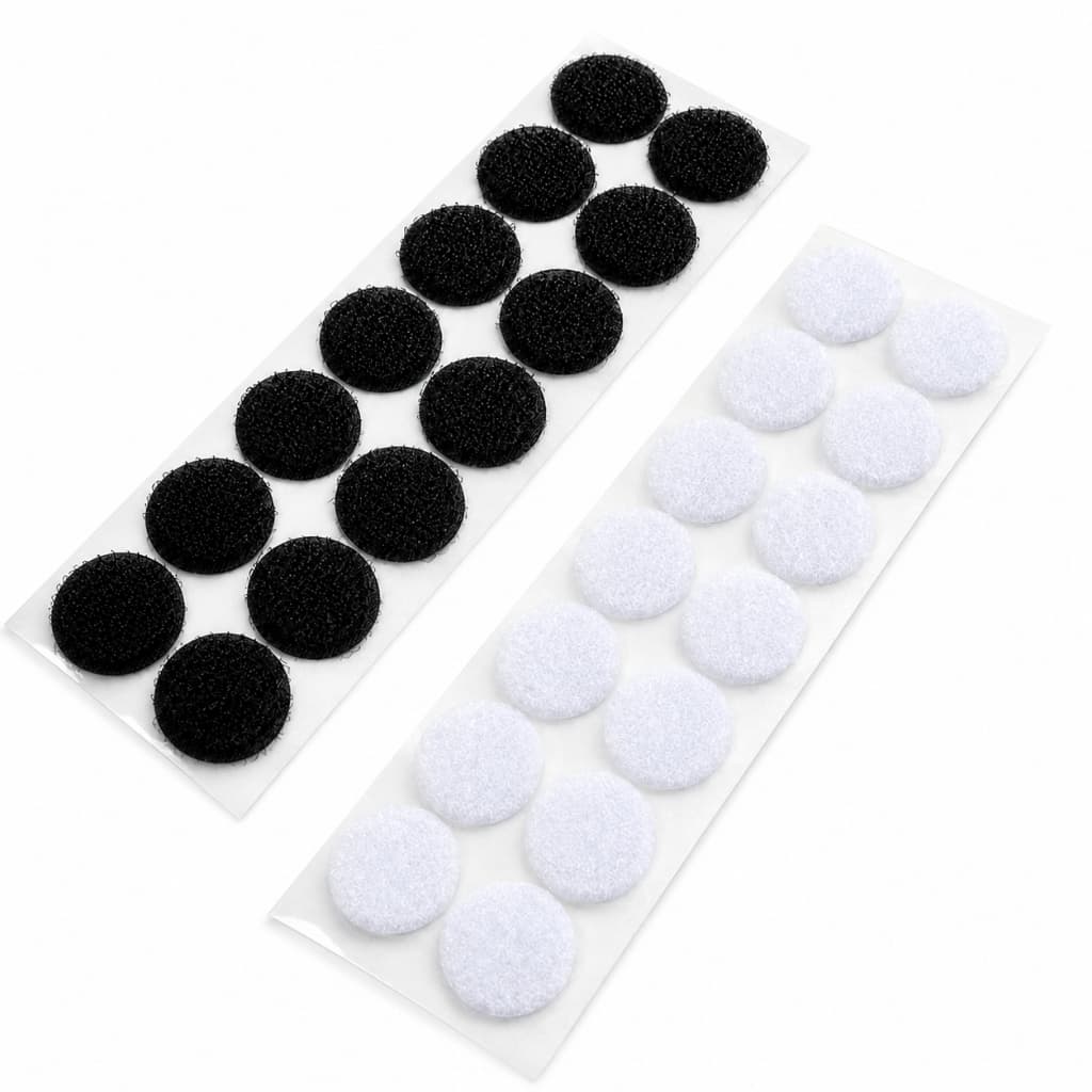 Fecho de Contato Velcro Dupla Face 36 pares 15mm com Fixação Forte para Papel Tecido e Plástico