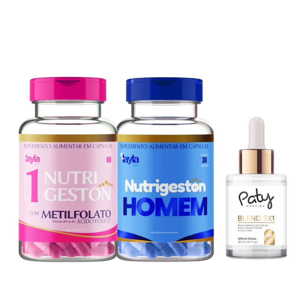 Kit Casal Nutrigeston 1 + Homem Preparação Gravidez Ganhe Sérum
