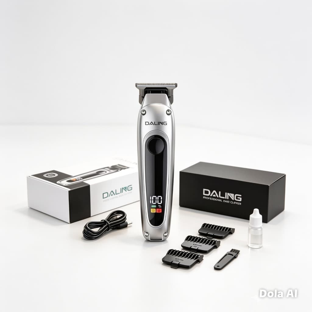 Máquina Cortar Cabelo Daling DL-1761 Cinza Profissional