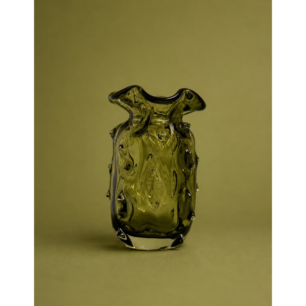 Vaso Decorativo Murano Verde Esmeralda Trouxinha 12x20cm Casa E Decor Sala