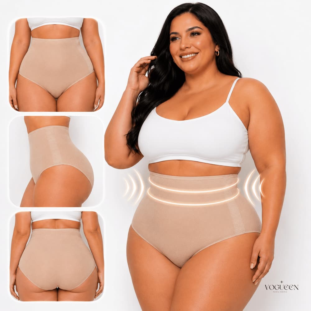 Calcinha Cinta Modeladora Plus Size – Compressão Forte e Efeito Redutor