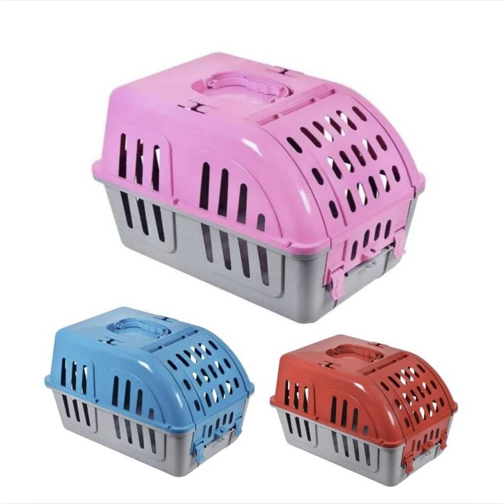 Caixa de Transporte Para Cachorro Cães Gato Coelho Pet N.01 Porte Pequeno Viagem e Passeio Four Plastic