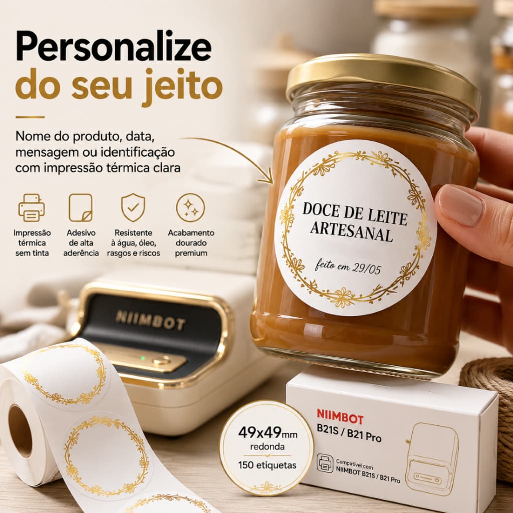Etiquetas Térmicas Adesivas Niimbot 34x34| 50x30| 41x41| 49x49 Estampadas Para B21, B21 PRO, B1, B3