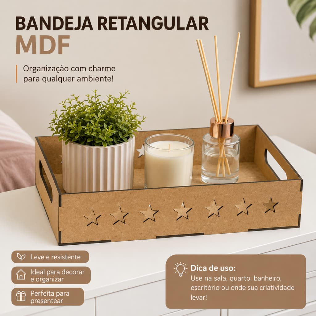 Bandeja Mdf Cesta De Café Da Manhã Decoupage Aplicação Dtf Uv Pintura Bandeja Maternidade Presente