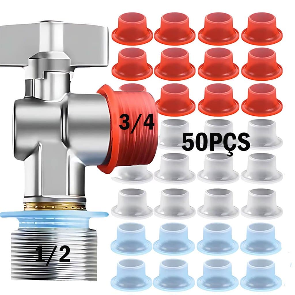 Kit 50 Peças Veda Rosca De Silicone Vedantes De vazamento de Torneiras Junta De  Anel De Vedação