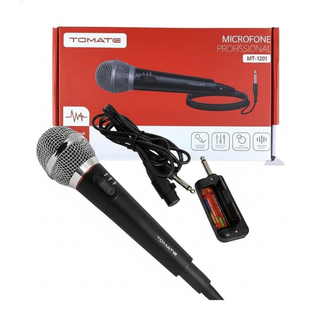 Microfone Profissional Sem/Com Fio Tomate MT-1201
