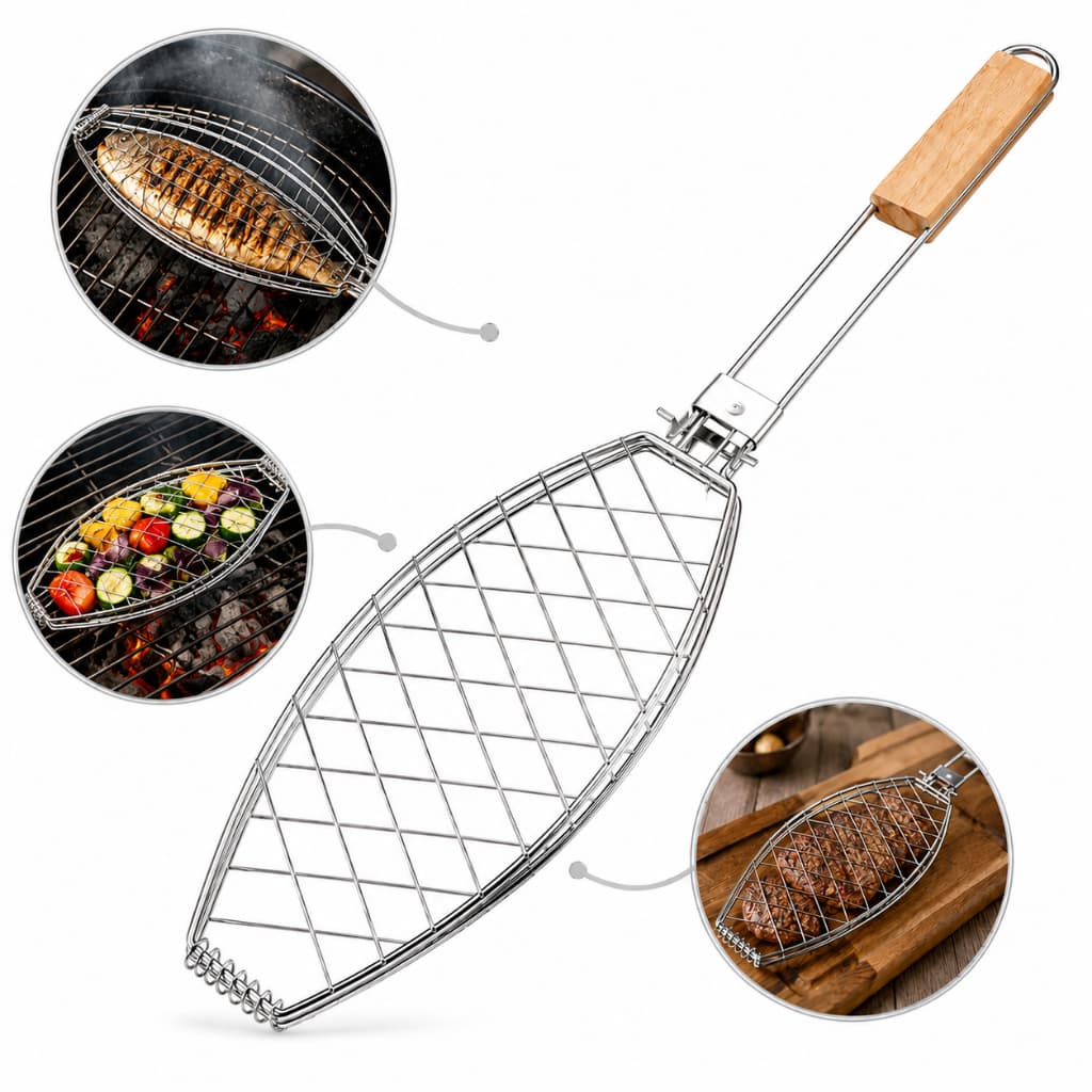 Grelha Dupla Churrasco Assar Peixe