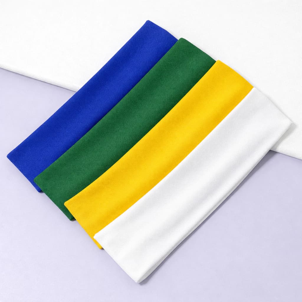 Kit 4 Headbands Brasil Copa Faixa Verde Amarela Azul Branca
