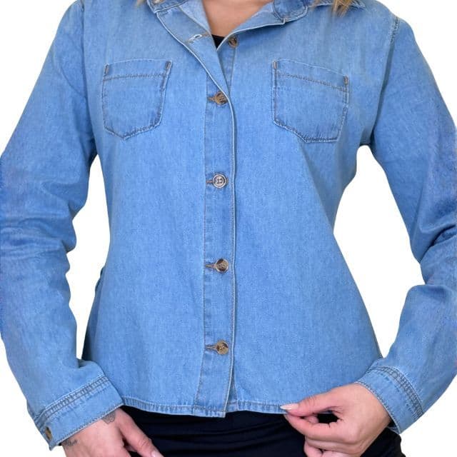 Camisa Jeans Feminina - Algodão Premium Elegante Casual