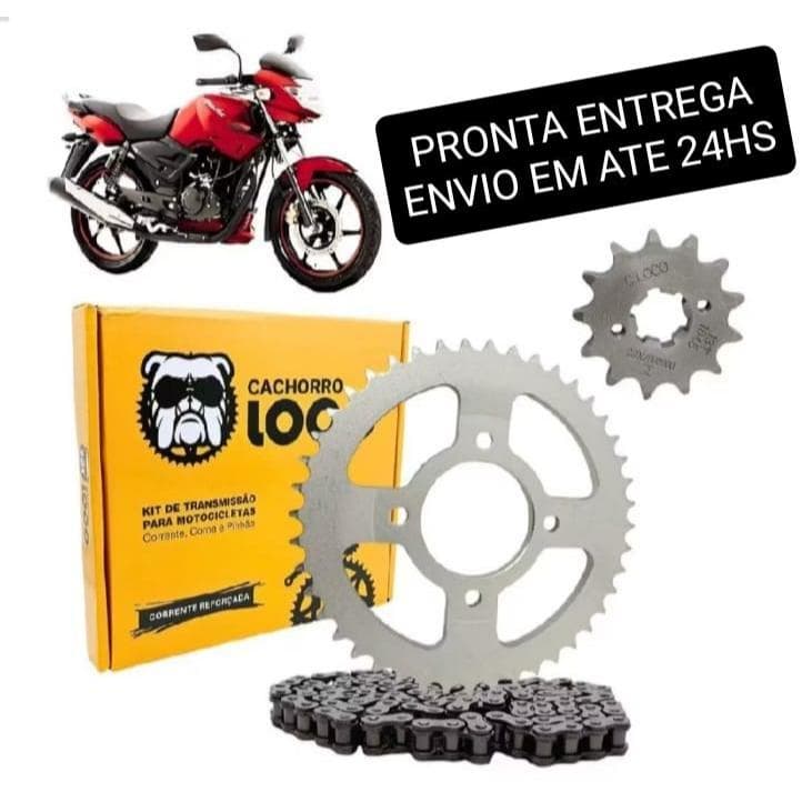 Kit Relação Cg 150 Titan 150 Fan 160 Cg Start Job Todas Cachorro Loco 428H X 118L