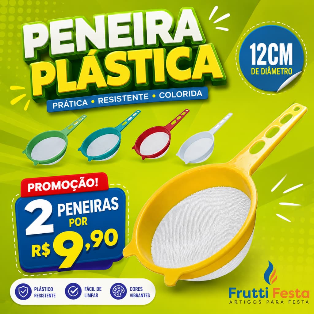2 PENEIRA PLÁSTICA COADOR DE SUCO 12CM