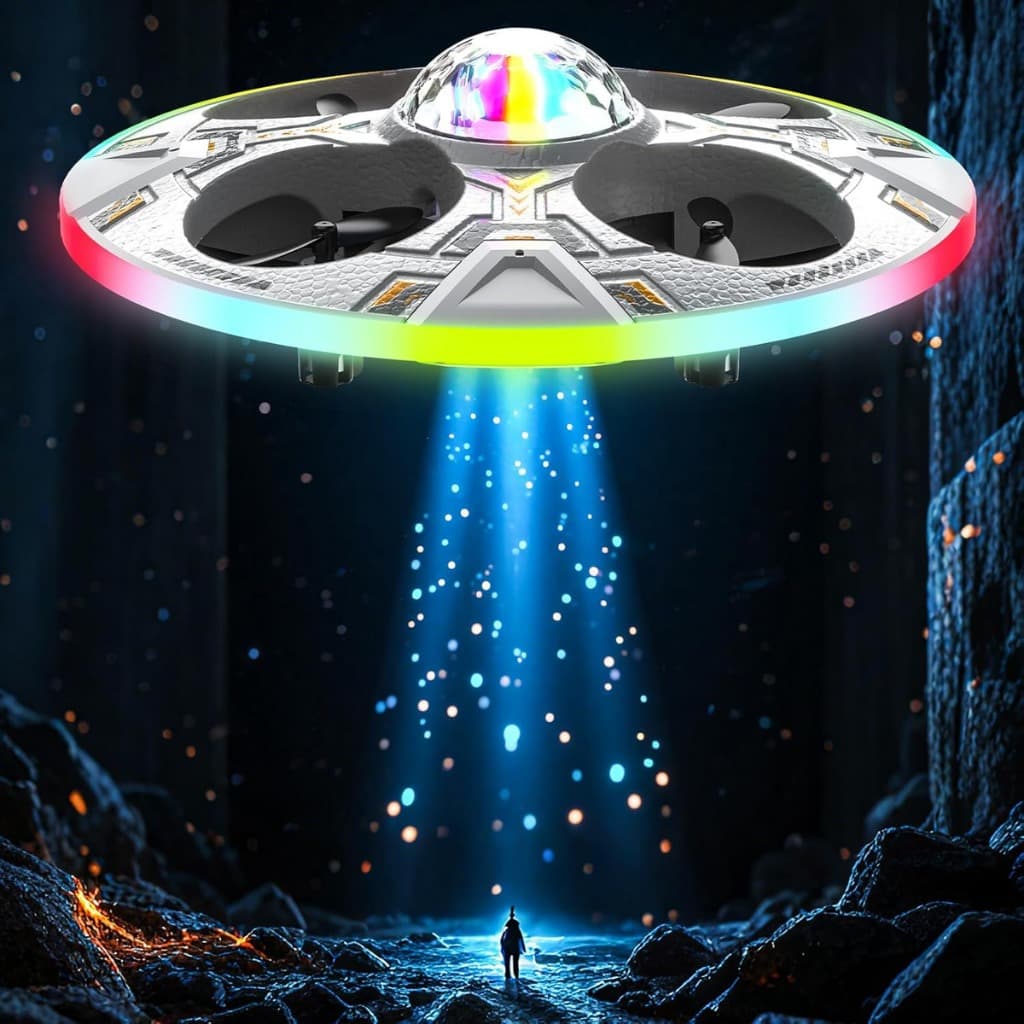 Mini Ovni Inteligente Drone Criança Rc Brinquedo Alta definição UFO Quadricóptero Luz LED Coloridas